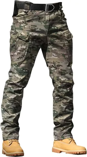 Camo Cargo Pants for Men Slim Fit Stretch Outdoor Hiking Hunting Safari Tactical Trousers Classic Military Army Pants
