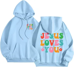 Christian Graphic Hoodies for Teen Girls Fall Fashion 2024 Letter Print Preppy Sweatshirt Long Sleeve Pullover