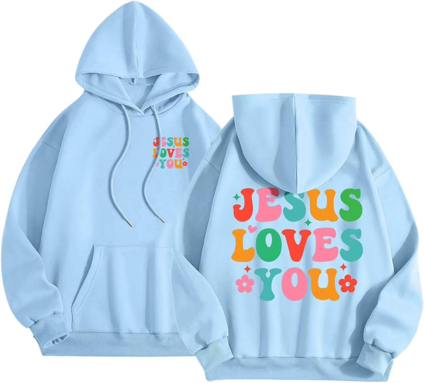 Christian Graphic Hoodies for Teen Girls Fall Fashion 2024 Letter Print Preppy Sweatshirt Long Sleeve Pullover