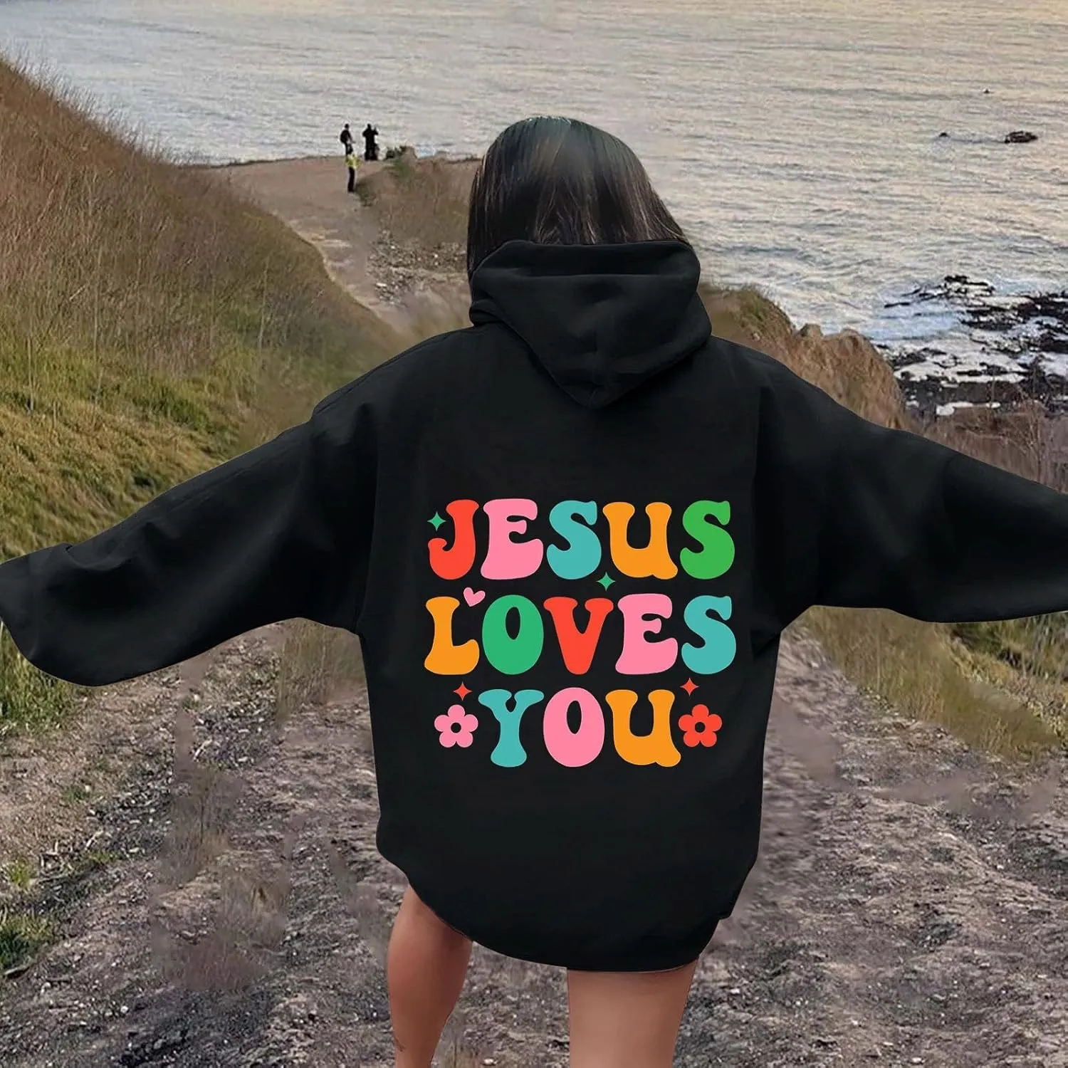 Christian Graphic Hoodies for Teen Girls Fall Fashion 2024 Letter Print Preppy Sweatshirt Long Sleeve Pullover