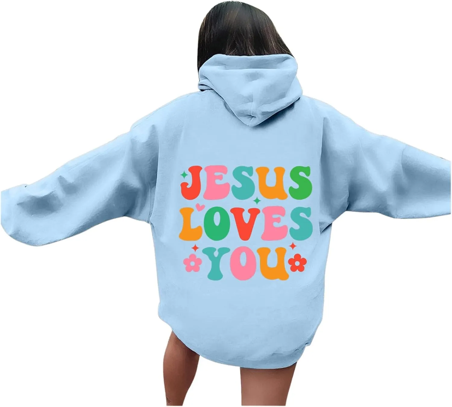 Christian Graphic Hoodies for Teen Girls Fall Fashion 2024 Letter Print Preppy Sweatshirt Long Sleeve Pullover