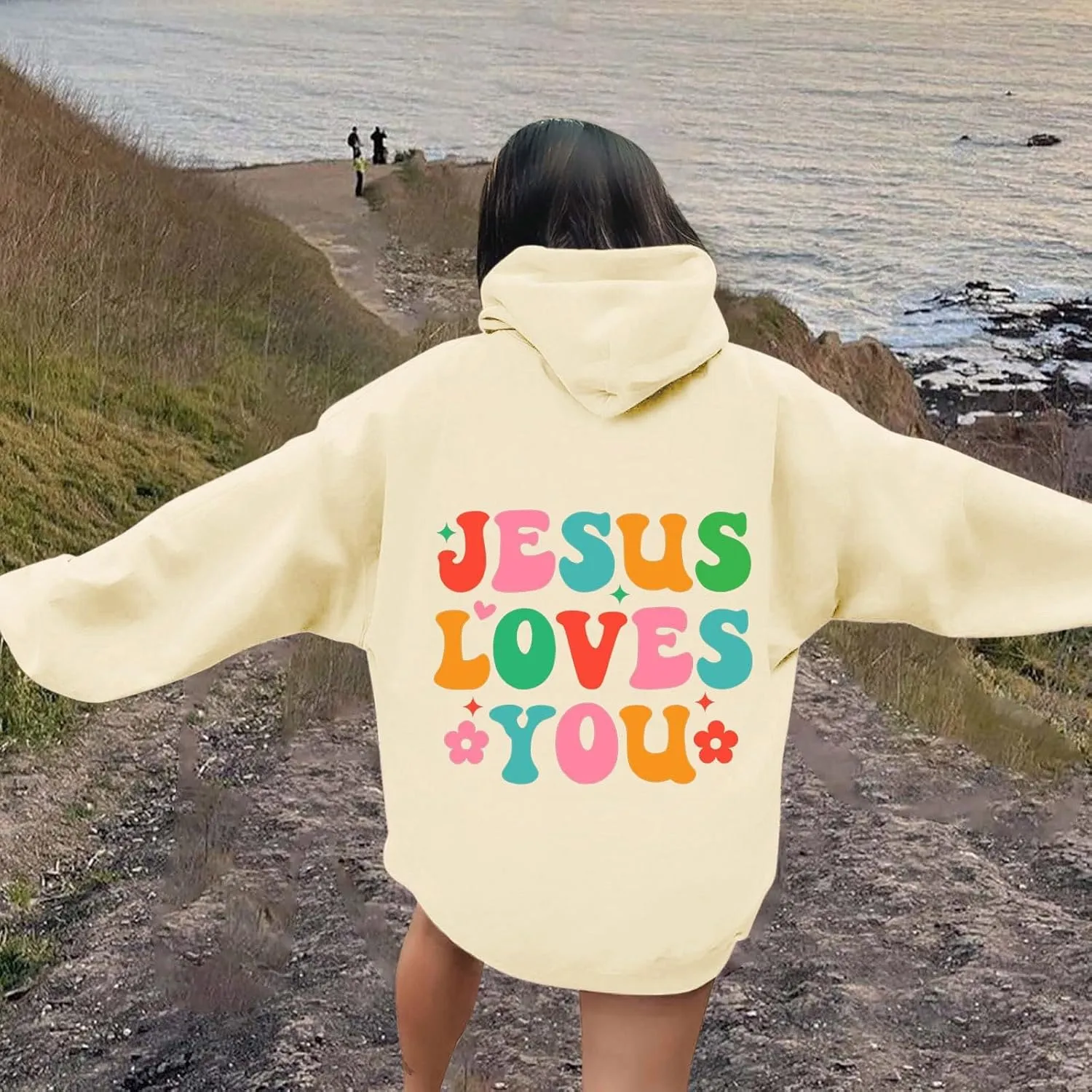 Christian Graphic Hoodies for Teen Girls Fall Fashion 2024 Letter Print Preppy Sweatshirt Long Sleeve Pullover