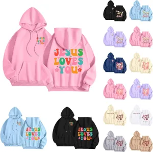 Christian Graphic Hoodies for Teen Girls Fall Fashion 2024 Letter Print Preppy Sweatshirt Long Sleeve Pullover