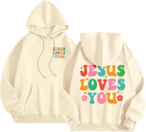 Christian Graphic Hoodies for Teen Girls Fall Fashion 2024 Letter Print Preppy Sweatshirt Long Sleeve Pullover