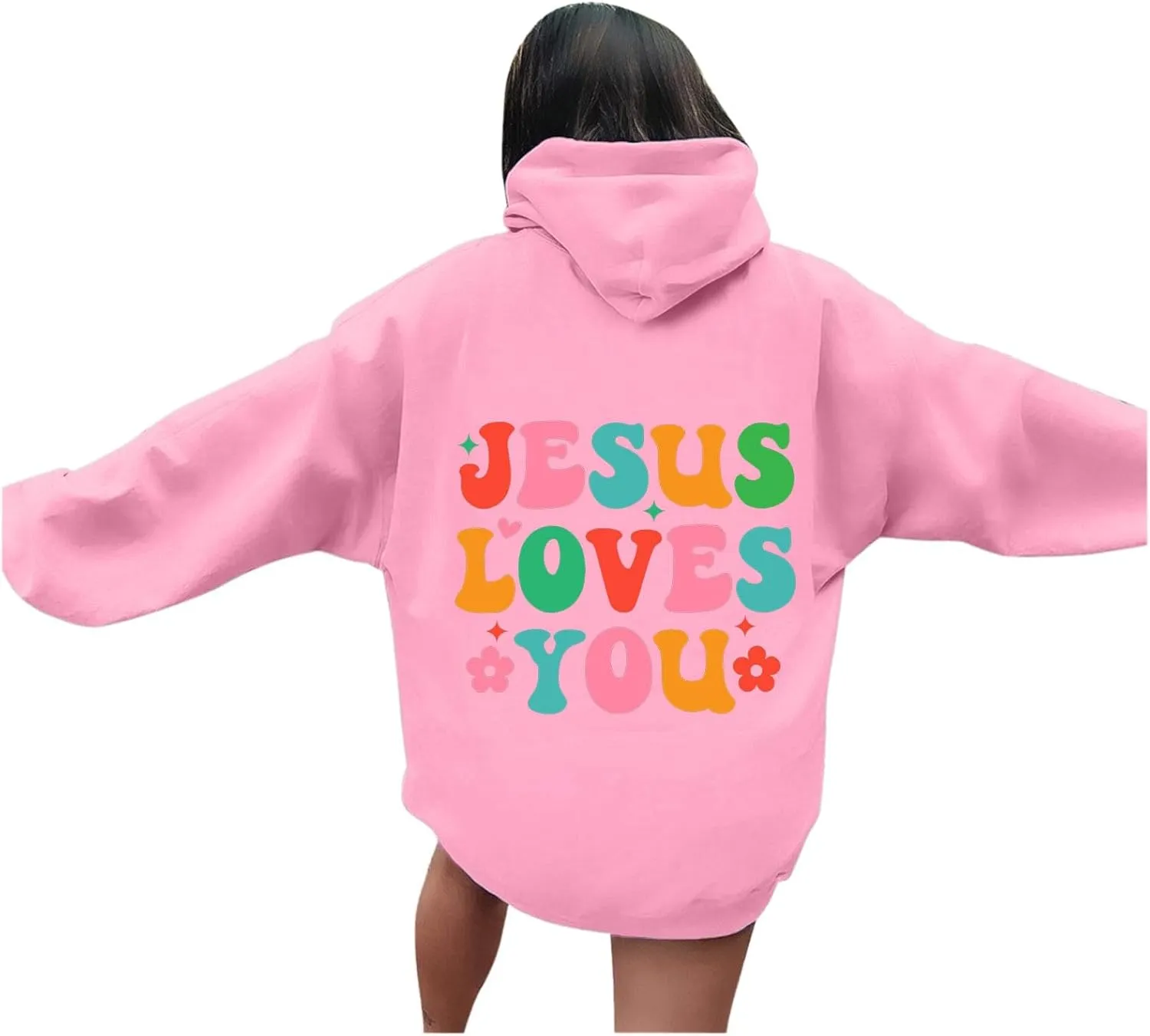 Christian Graphic Hoodies for Teen Girls Fall Fashion 2024 Letter Print Preppy Sweatshirt Long Sleeve Pullover