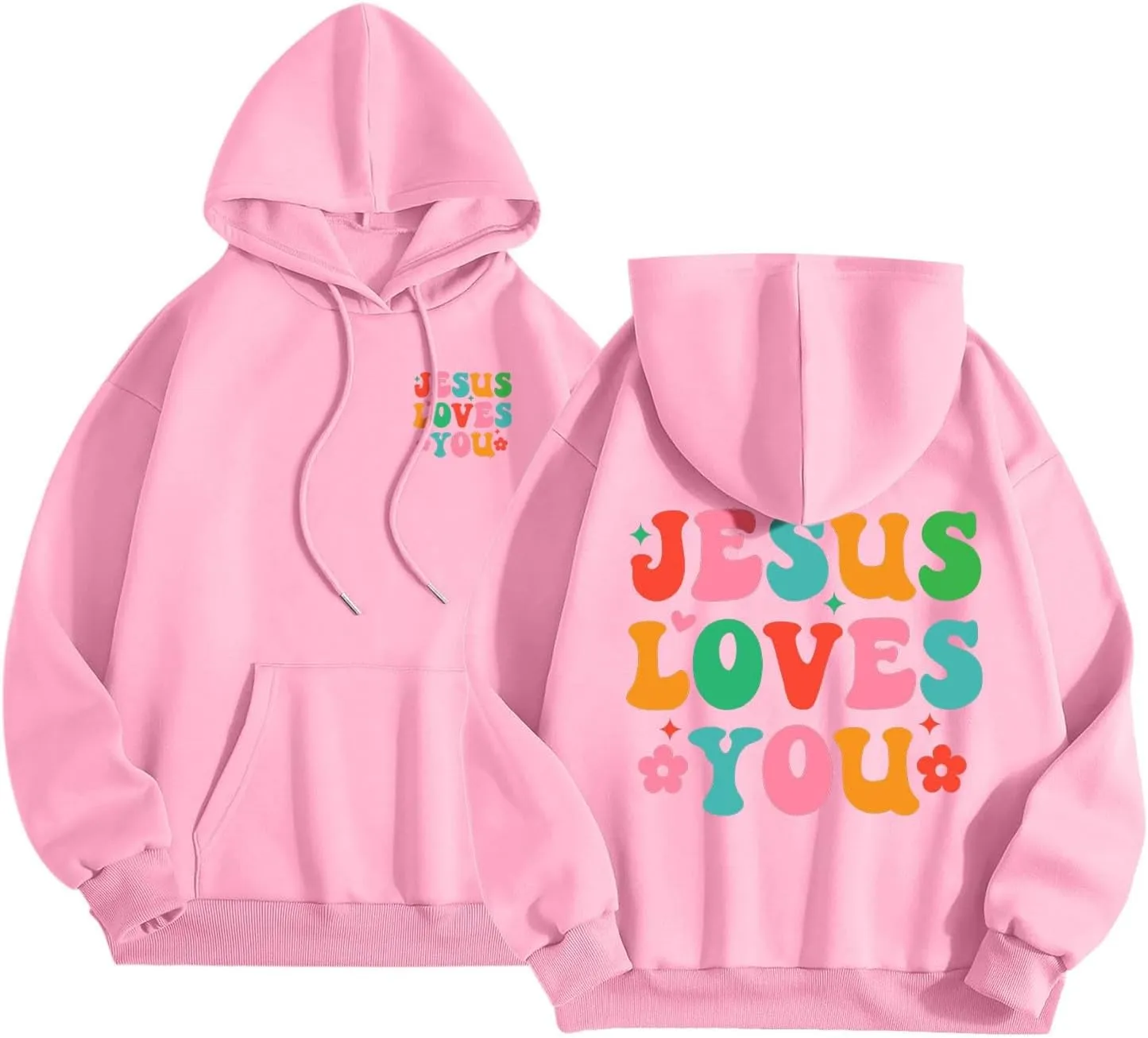Christian Graphic Hoodies for Teen Girls Fall Fashion 2024 Letter Print Preppy Sweatshirt Long Sleeve Pullover