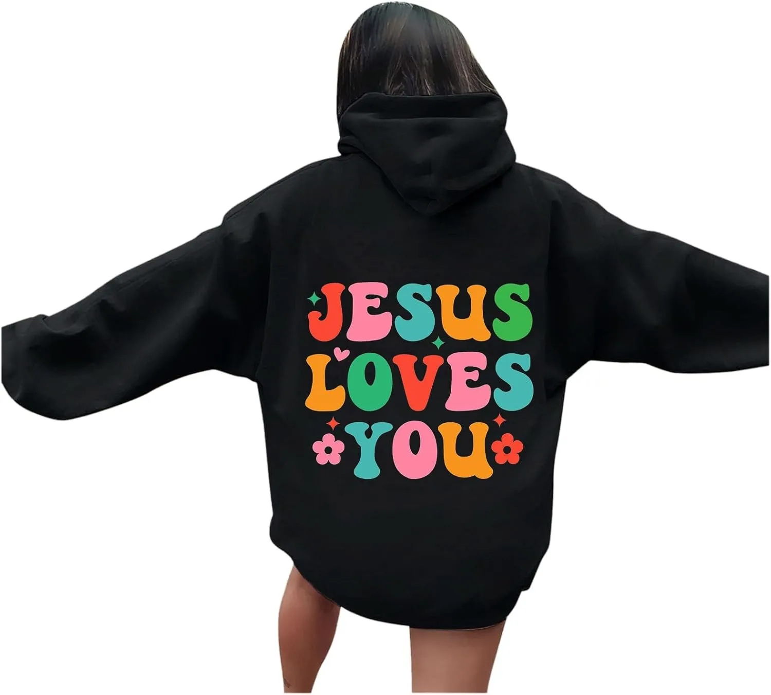 Christian Graphic Hoodies for Teen Girls Fall Fashion 2024 Letter Print Preppy Sweatshirt Long Sleeve Pullover