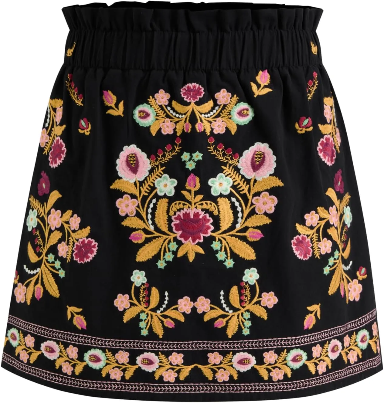 CIDER Skorts for Woman Aztec Print Elastic Mid Waist Short Skort Women's Daily Casual 100% Cotton Skirt