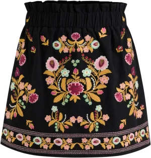 CIDER Skorts for Woman Aztec Print Elastic Mid Waist Short Skort Women's Daily Casual 100% Cotton Skirt