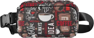 Coffee Print Vintage Women Fanny Pack Funky Hip Bag Belt Pouch Waterproof Travel Waist Pouch