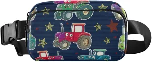 Colorful Cartoon Tractors Waterproof Fanny Packs Women Hip Bag Belt Pouch Funky Waist Pack for Women