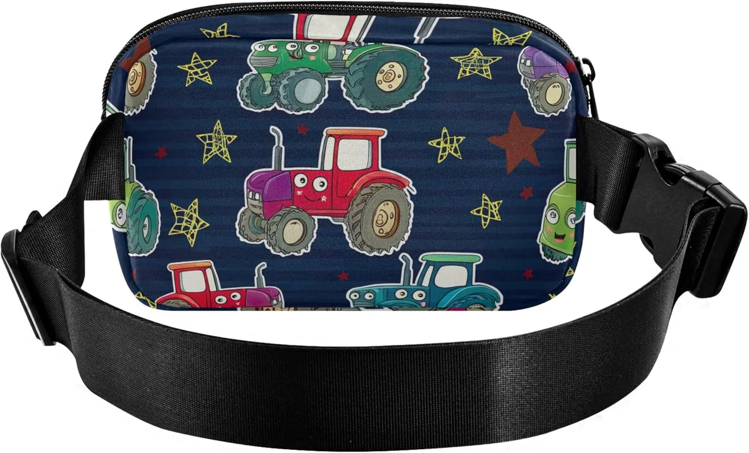 Colorful Cartoon Tractors Waterproof Fanny Packs Women Hip Bag Belt Pouch Funky Waist Pack for Women