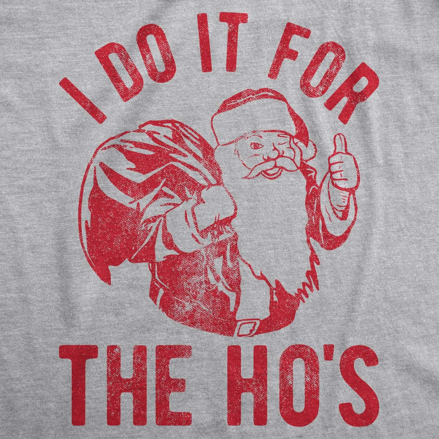 Crazy Dog Mens T Shirt I Do It for The Hos Santa Claus Funny Christmas Party Tee