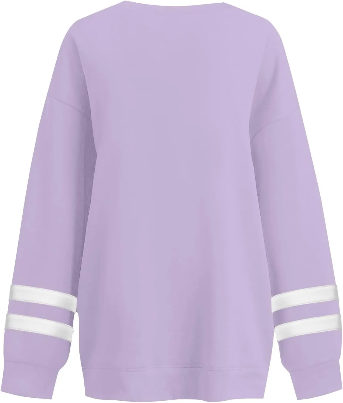 Crew Neck Sweatshirts Women Plus Size Fleece Striped Sweatshirt Oversized Athletic Active Drop Shoulder Pullover