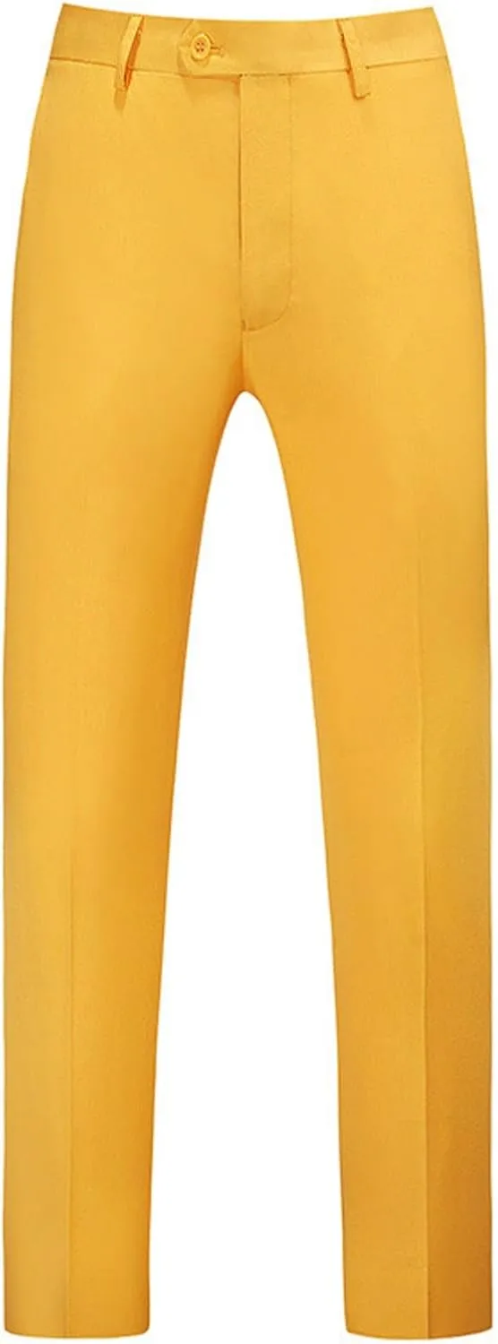 CRNTCEM Mens Stretch Flat Front Dress Pants Straight Leg Wedding Party Formal Pants Wrinkle Free Casual Clubwear Suit Pants
