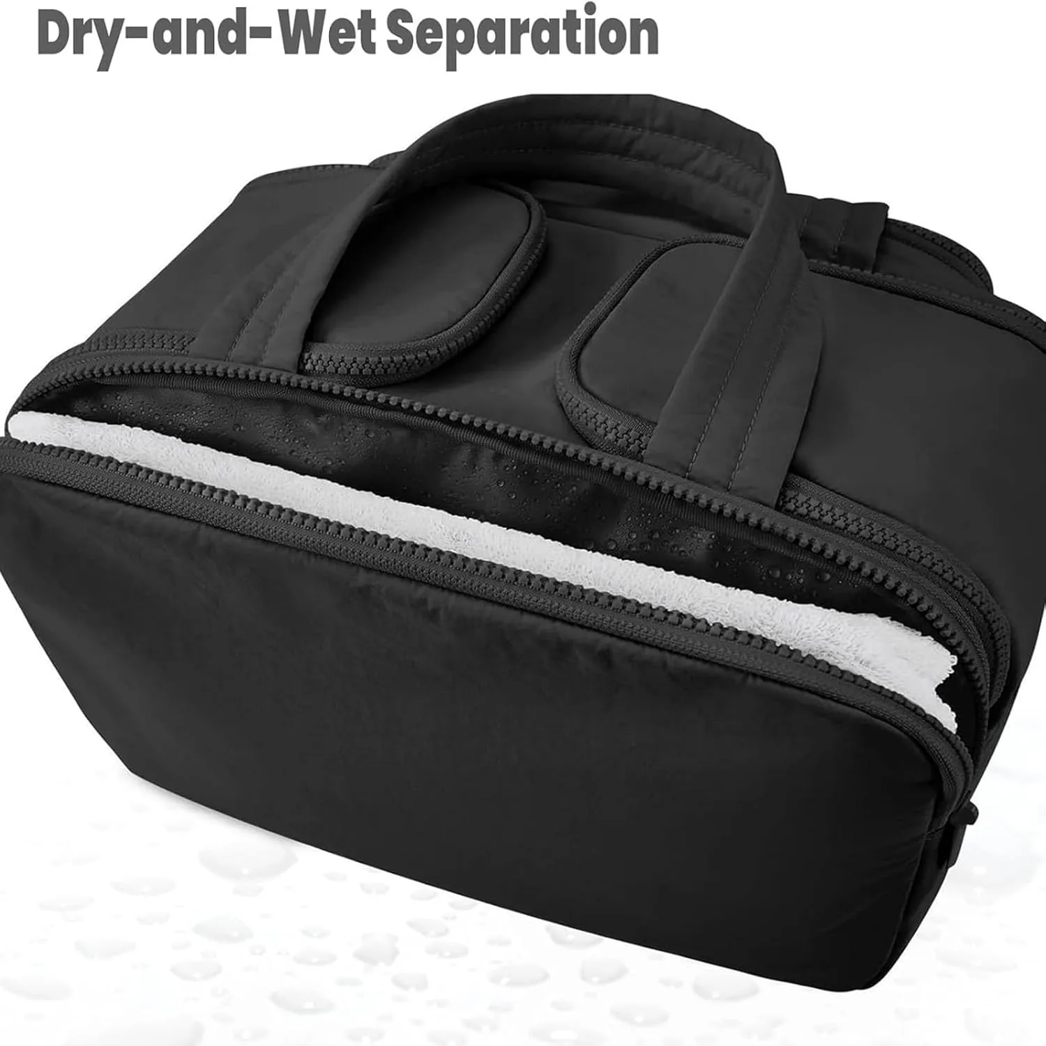 Cureaway Travel Cosmetic Bag, Large Capacity Wide-Open Travel Cosmetic Bag, 4-In-1 Puffy Multi-Functional Toiletry Bag for Women, Wash Pouch Portable Hanging Organizer (Khaki)