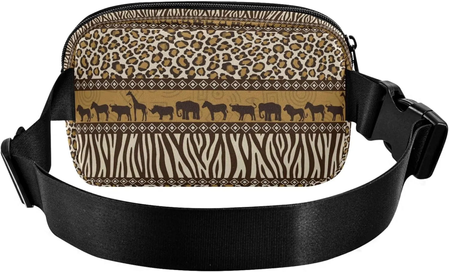 Custom African Wild Giraffe Leopard Women Fanny Pack Funky Hip Pouch Belt Bag Waterproof Waist Purse for Women