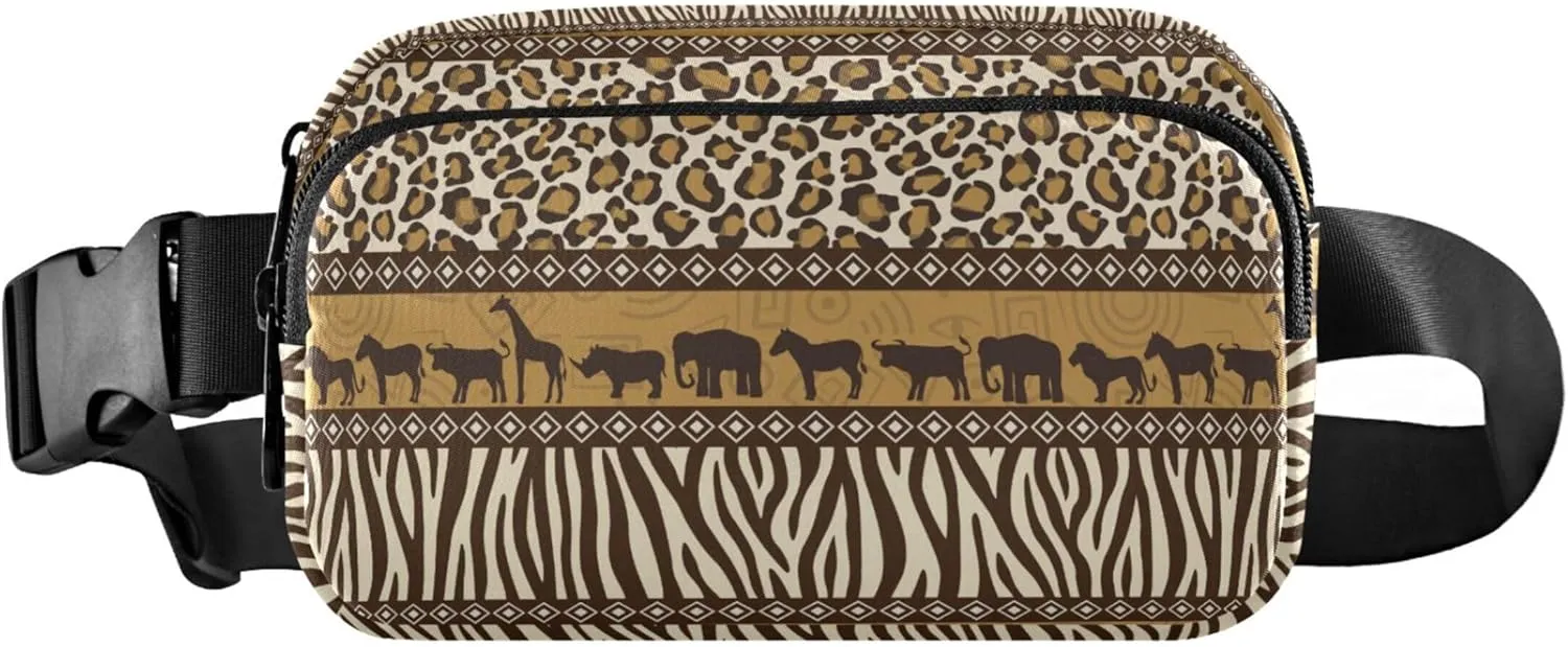 Custom African Wild Giraffe Leopard Women Fanny Pack Funky Hip Pouch Belt Bag Waterproof Waist Purse for Women