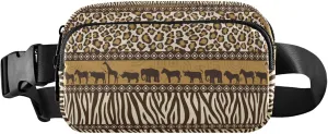 Custom African Wild Giraffe Leopard Women Fanny Pack Funky Hip Pouch Belt Bag Waterproof Waist Purse for Women