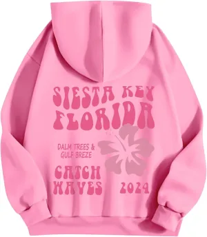 Cute Clothes For Teen Girls Long Sleeve Drawstring Letter Printed O Neck Casual Pullover Tops