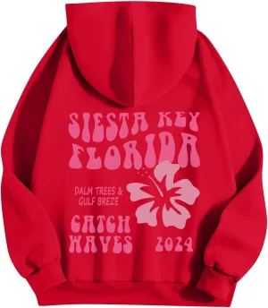 Cute Clothes For Teen Girls Long Sleeve Drawstring Letter Printed O Neck Casual Pullover Tops