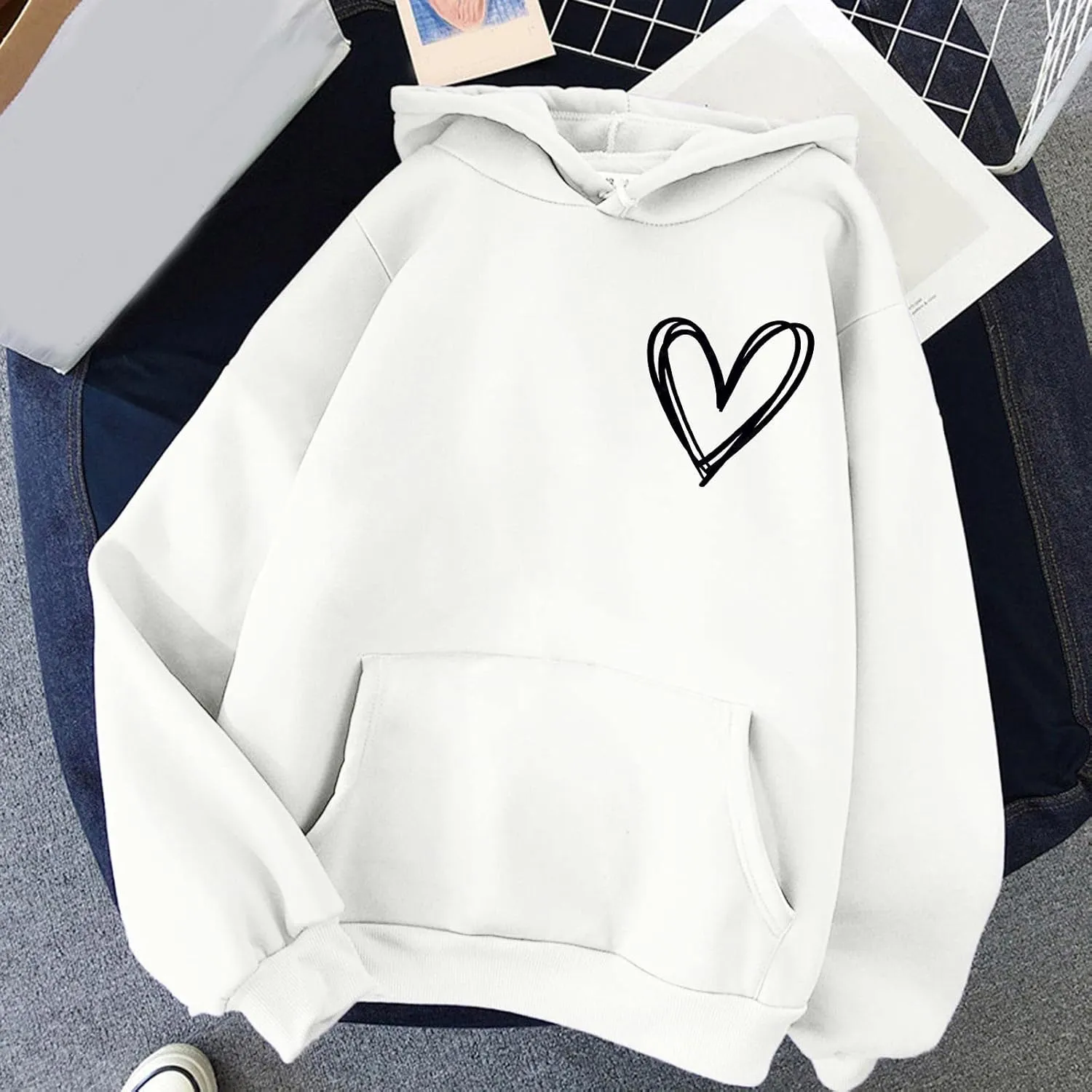 Cute Hoodie for Teen Girls Women Long Sleeve Sweatshirts Fall Outfits 2024 Oversized Hoodies Casual Fashion Top