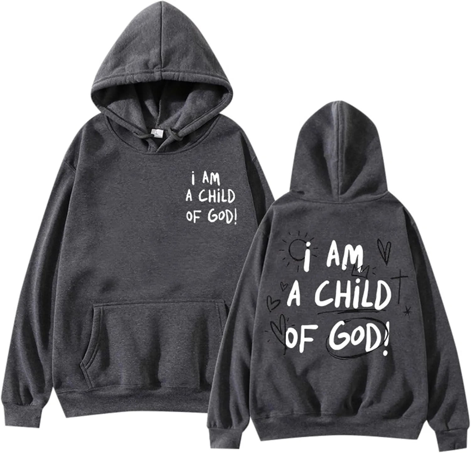 Cute Preppy Hoodie for Women Inspirational Letter Graphic Sweatshirt Oversized Long Sleeve Casual Loose Pullover