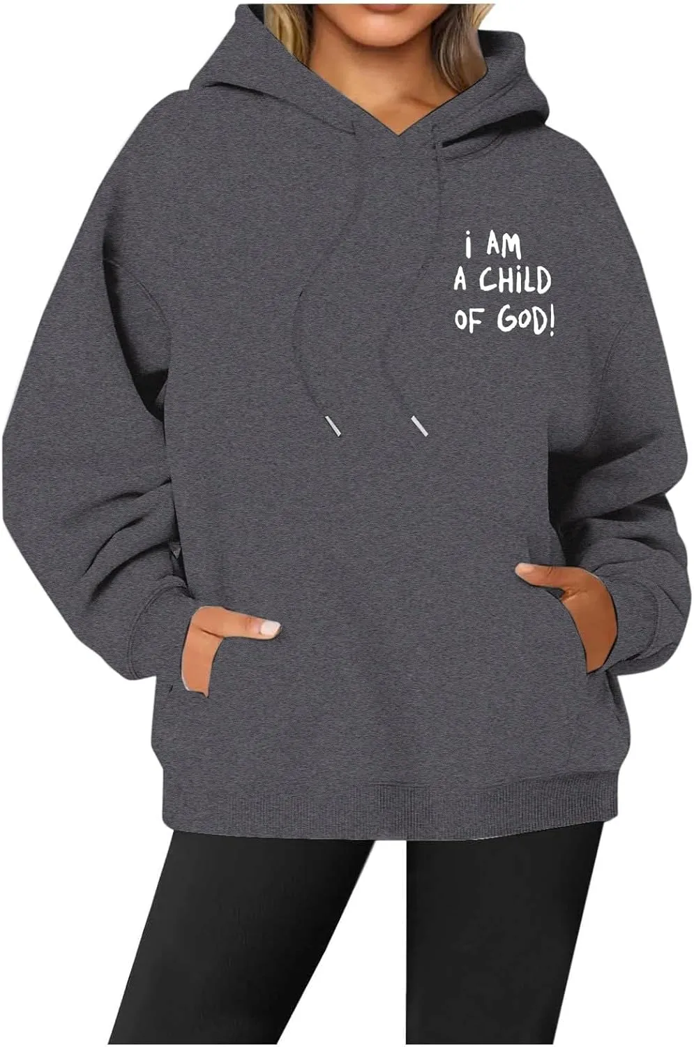 Cute Preppy Hoodie for Women Inspirational Letter Graphic Sweatshirt Oversized Long Sleeve Casual Loose Pullover
