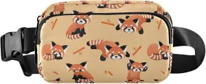Cute Red Panda Bear Orange Fanny Pack for Women Hiking Belt Bag Hip Pack Waterproof Cross Body Waist Pack