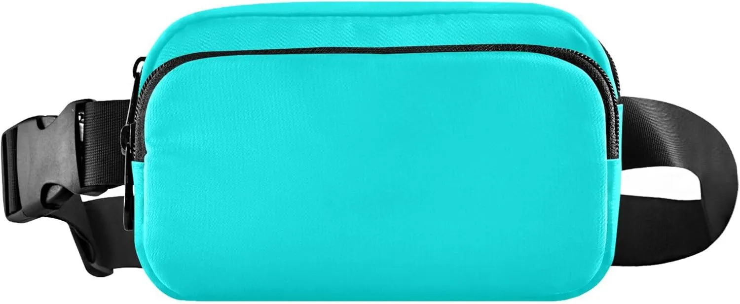 Cyan Aqua Blue Womens Fanny Pack Funky Hip Pack Belt Bag Waterproof Travel Waist Pouch