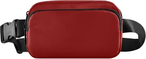 Dark Red Womens Fanny Pack Belt Bag Hip Pack Waterproof Funny Waist Bag for Women
