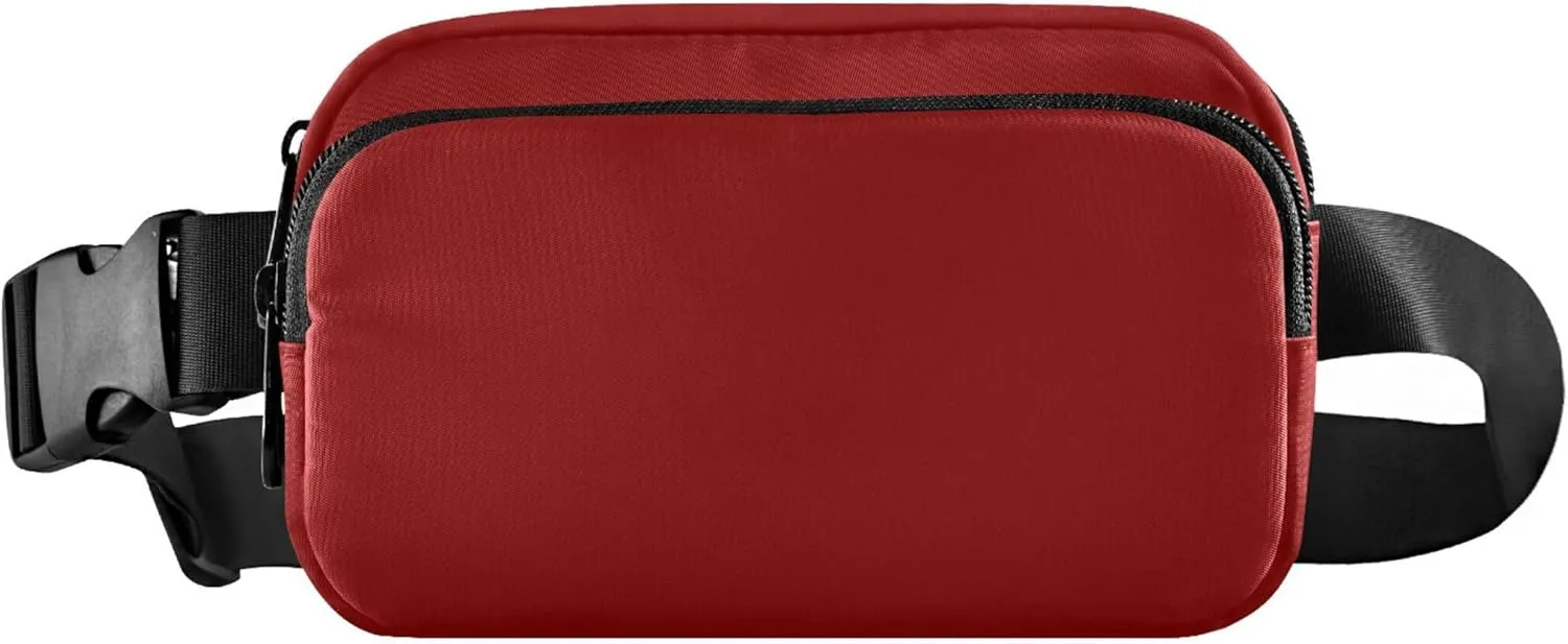 Dark Red Womens Fanny Pack Belt Bag Hip Pack Waterproof Funny Waist Bag for Women