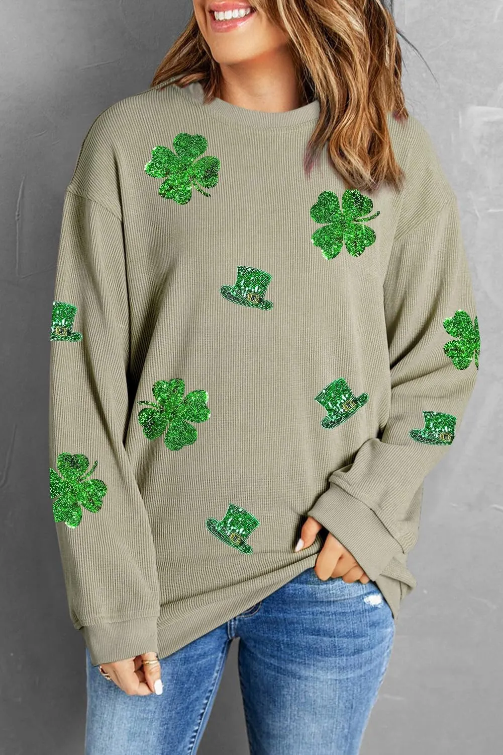 Deer Lady 2025 Mardi Gras Sweatshirt Women Seqin Long sleeve Casual Pullover Tops Oversized Crewneck Tee