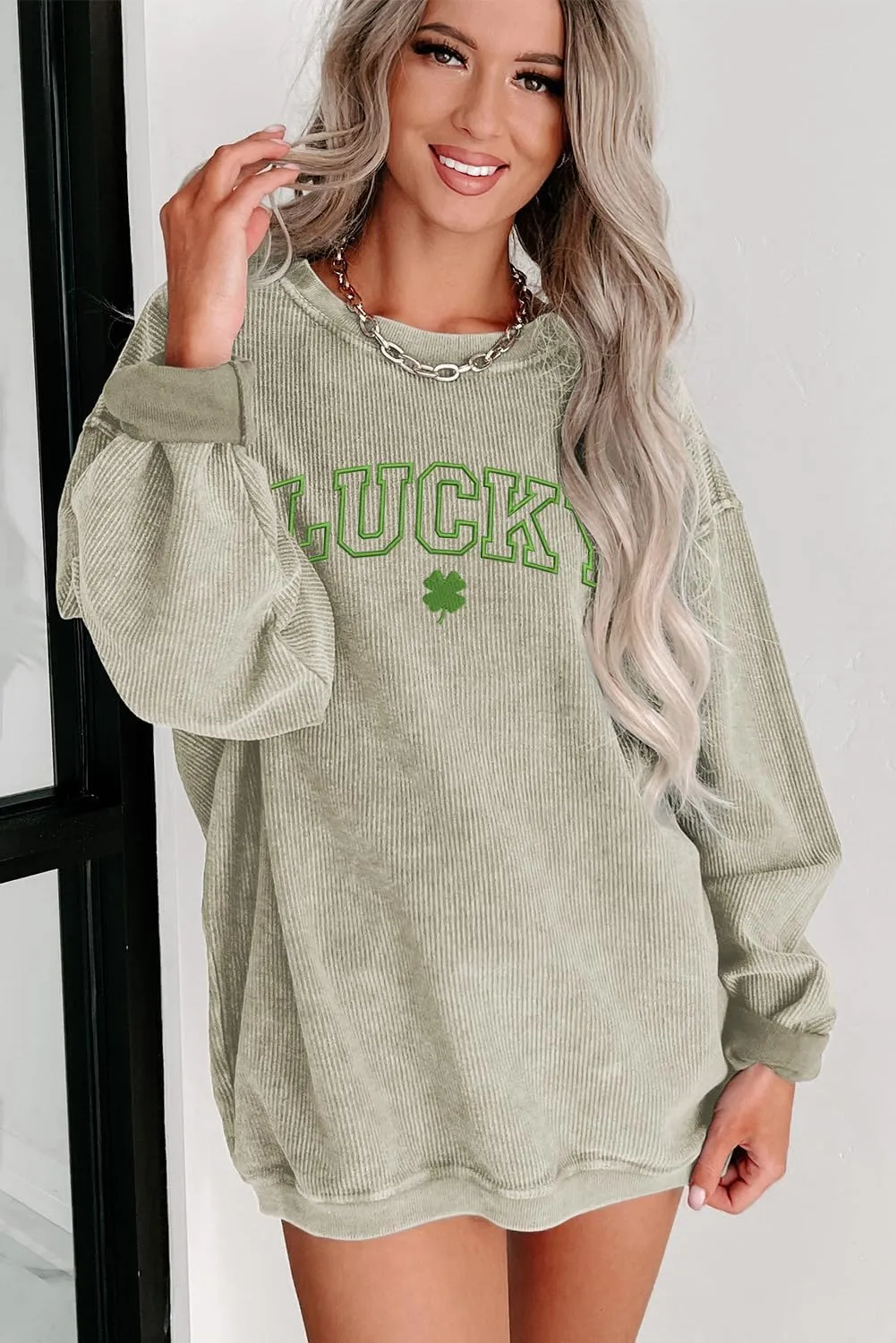 Deer Lady 2025 Mardi Gras Sweatshirt Women Seqin Long sleeve Casual Pullover Tops Oversized Crewneck Tee
