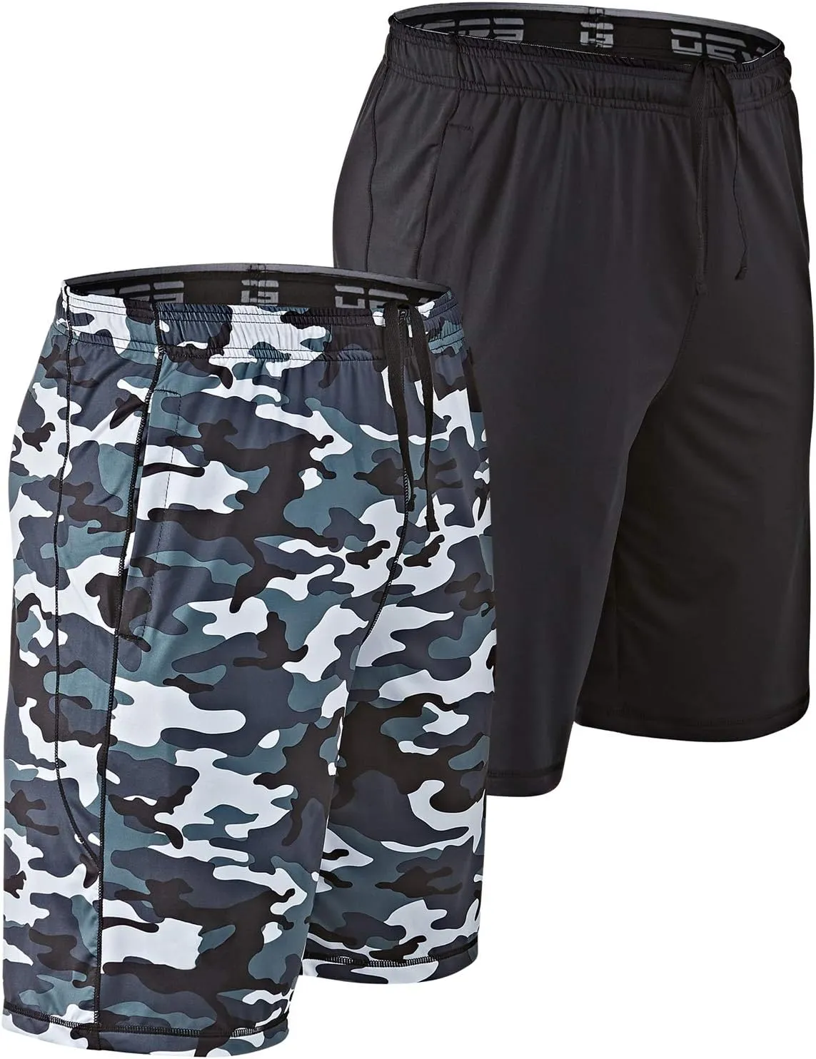 DEVOPS Men's 2-Pack Loose-Fit 10" Workout Gym Shorts with Pockets