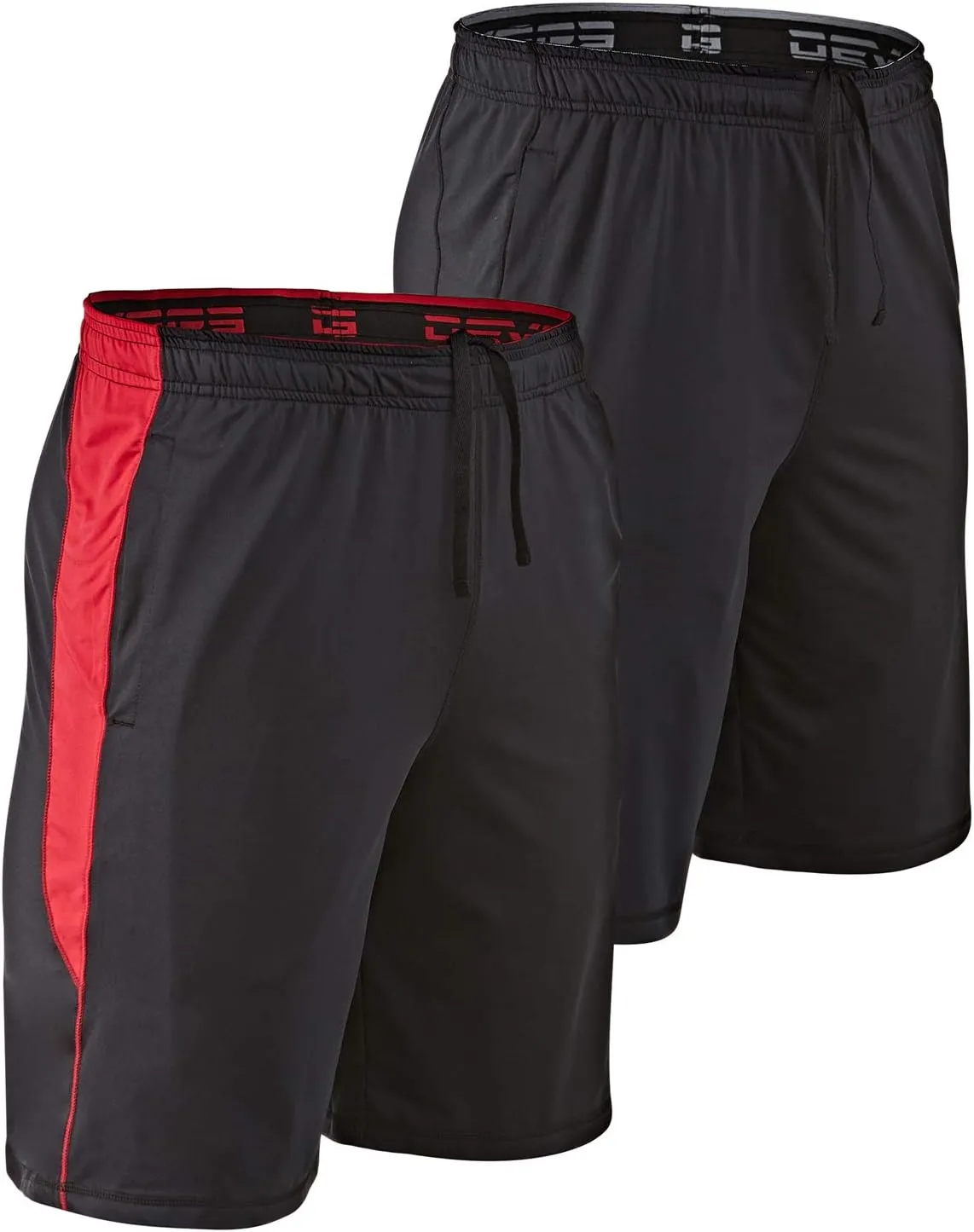 DEVOPS Men's 2-Pack Loose-Fit 10" Workout Gym Shorts with Pockets