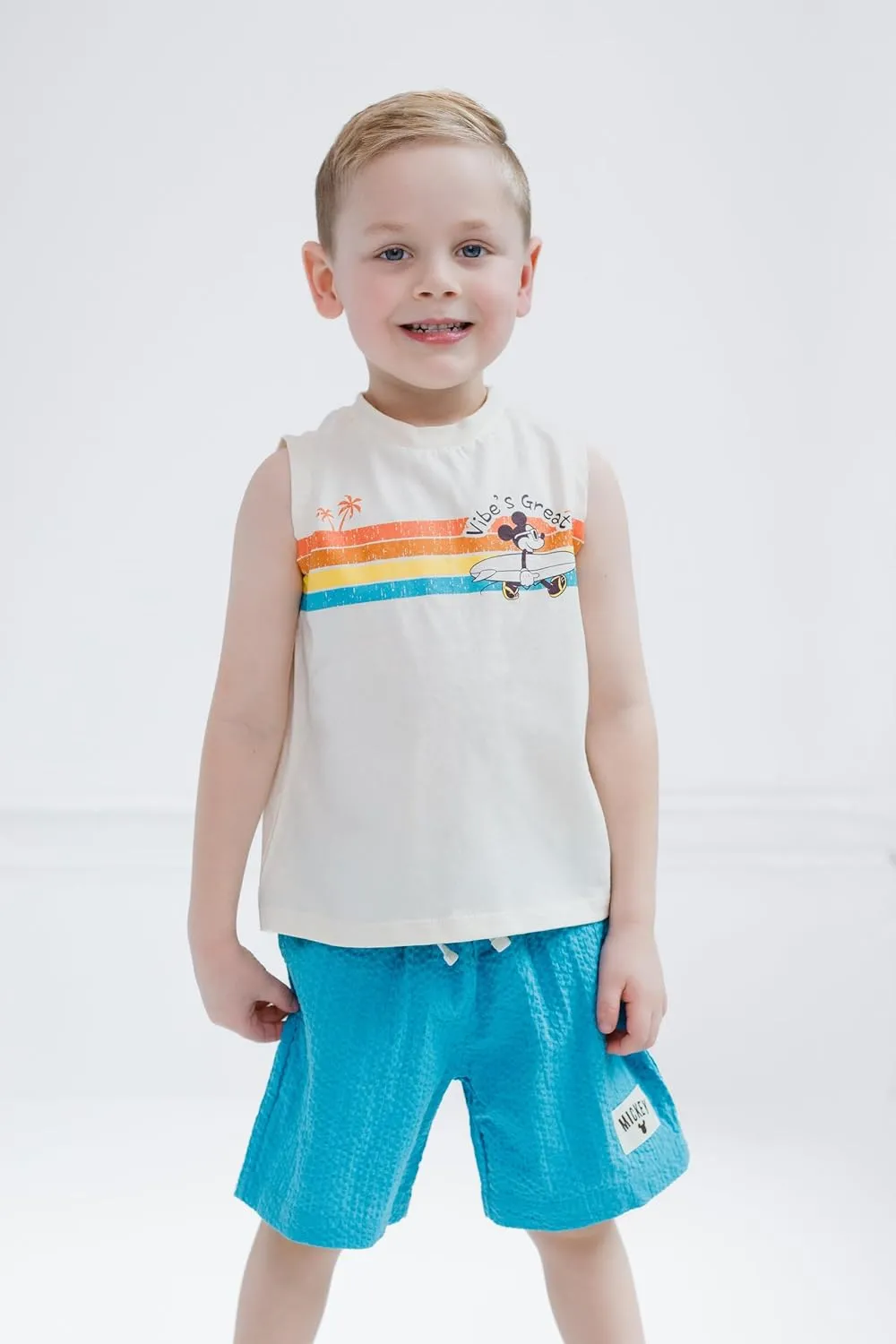 Disney Junior Tank Top and Shorts Outfit Set Infant to Big Kid Sizes (18 Months - 14-16)