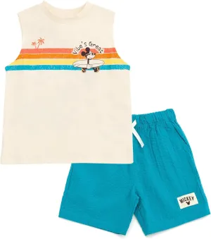 Disney Junior Tank Top and Shorts Outfit Set Infant to Big Kid Sizes (18 Months - 14-16)