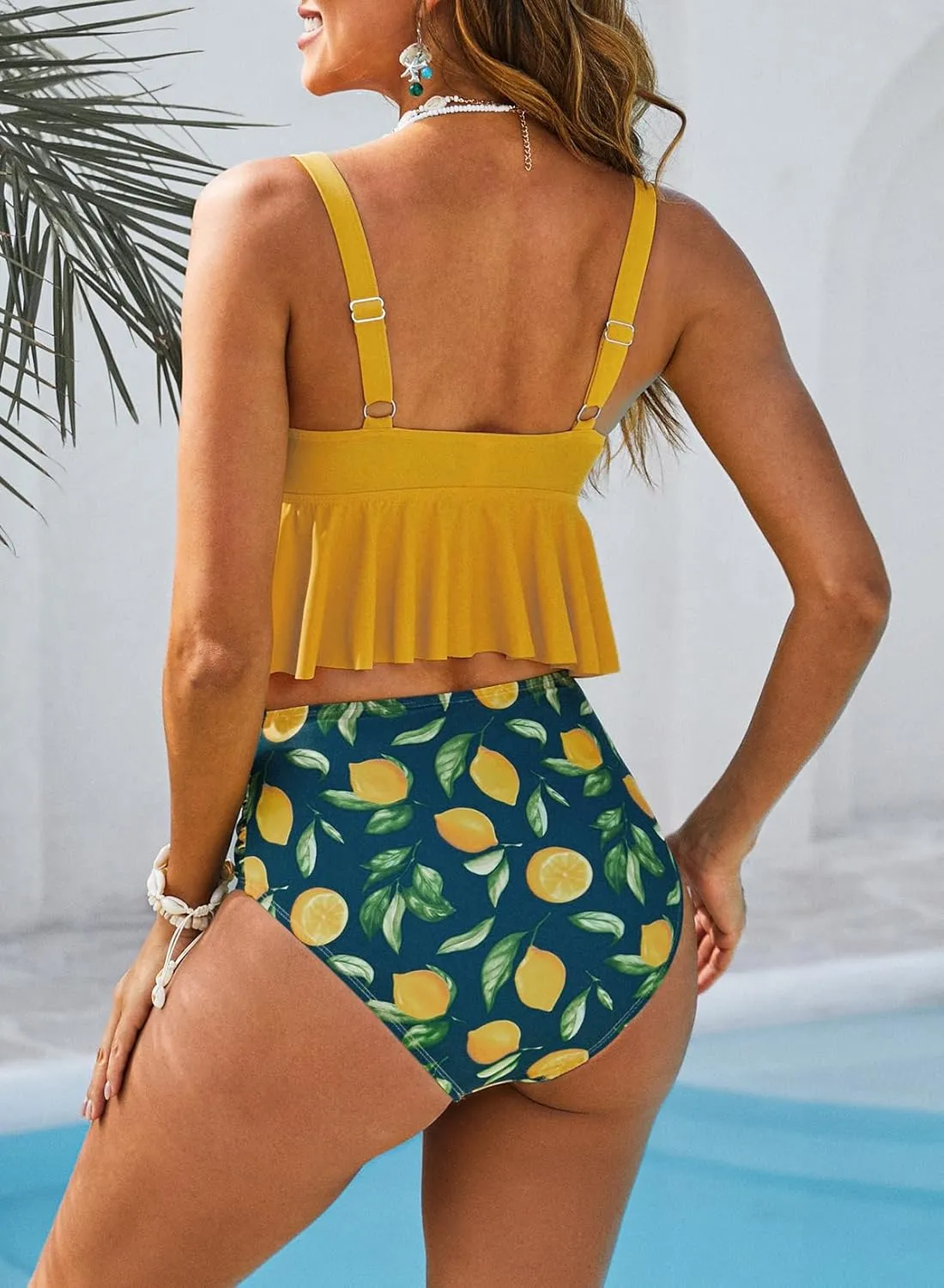 Dokotoo Bikini Set for Women Swimsuits 2025 Ruffle Tops and Floral Bottoms Swim Suit Bathing Suit for Holidays