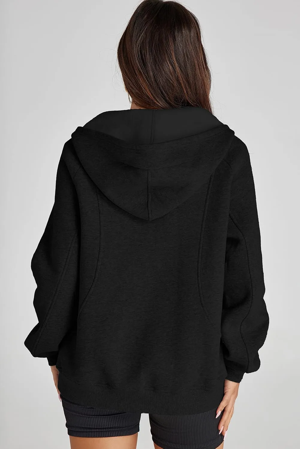 Dokotoo Womens Hoodies Oversized Sweatshirts Half Zip Fleece Long Sleeve Casual Pullover Hooded Sweatshirt Tops