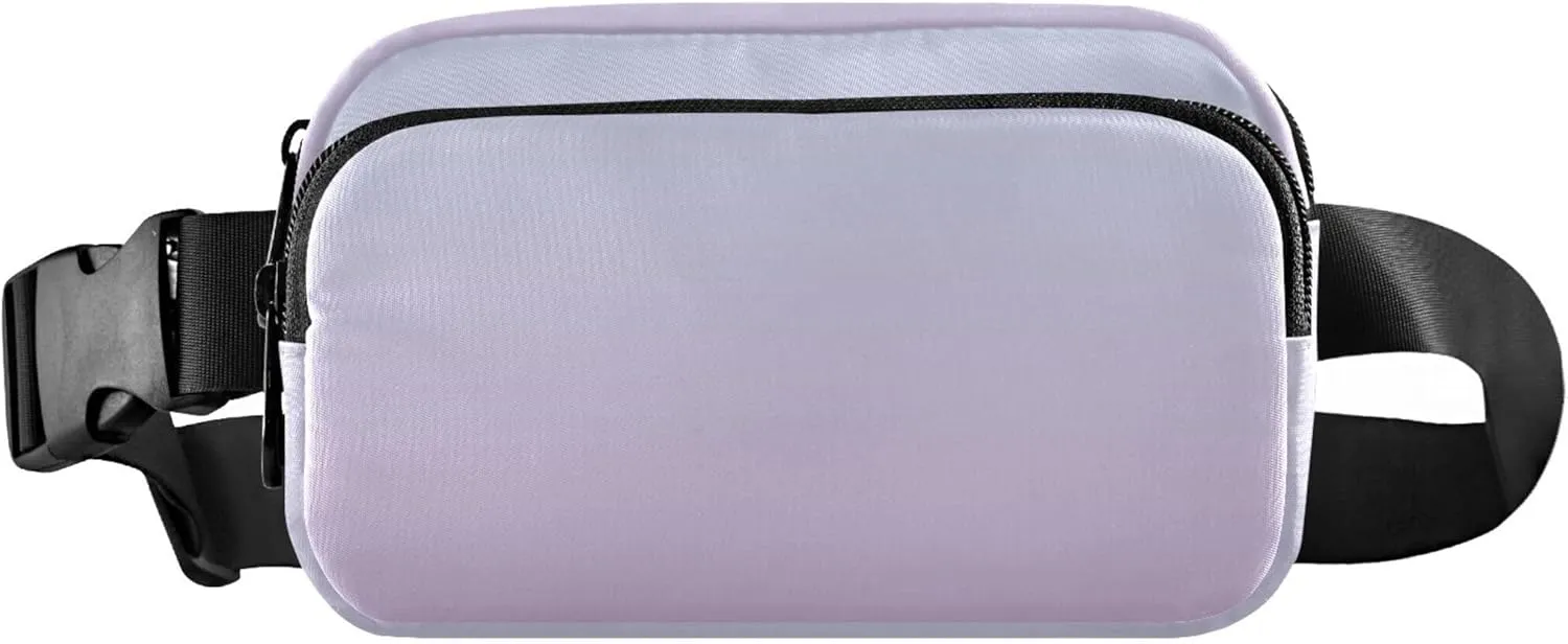 Elegant Blue Lilac Gradient Waterproof Fanny Pack for Women Hip Pack Belt Pouch Flower Waist Pack for Women