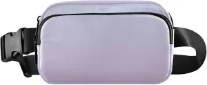 Elegant Blue Lilac Gradient Waterproof Fanny Pack for Women Hip Pack Belt Pouch Flower Waist Pack for Women