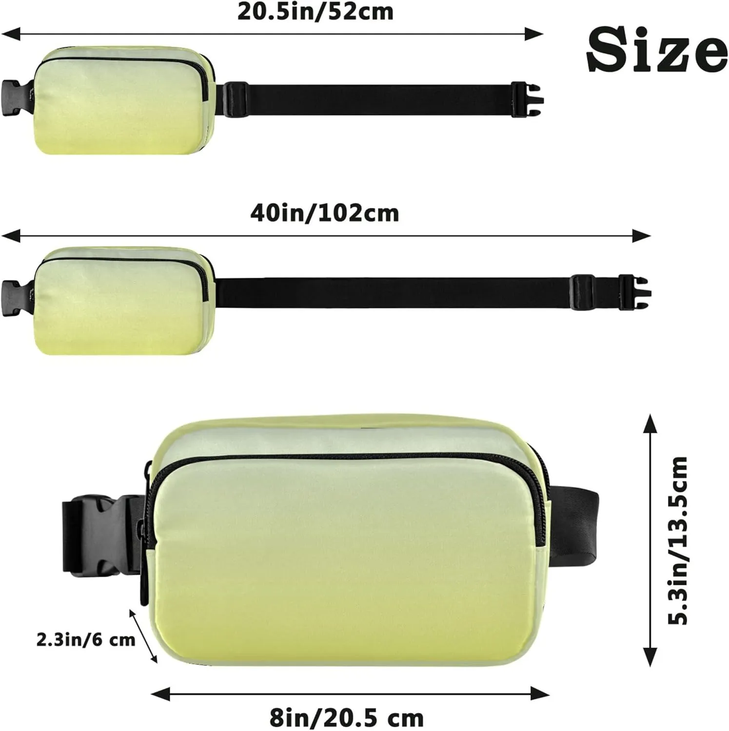 Elegant Blue Moon Yellow Gradient Waterproof Women Fanny Pack Anti Theft Belt Bag Funky Crossbody Waist Bag
