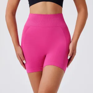 Evercute Women's Gym Shorts 3/4 Pack Seamless Scrunch Butt Lifting Workout Shorts 5" Tummy Control Ruched Booty Yoga Short