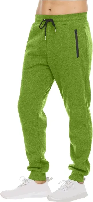 evzosrz Mens Sweatpant Slim Fit Active Athletic Workout Jogger Elastic High Waisted Track Bottom Trousers with Zipper Pockets