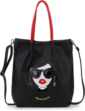 Fashion Purses for Women Novelty Lady Face Top Handle Satchel Handbags Funky Shoulder Bag Tote Bag