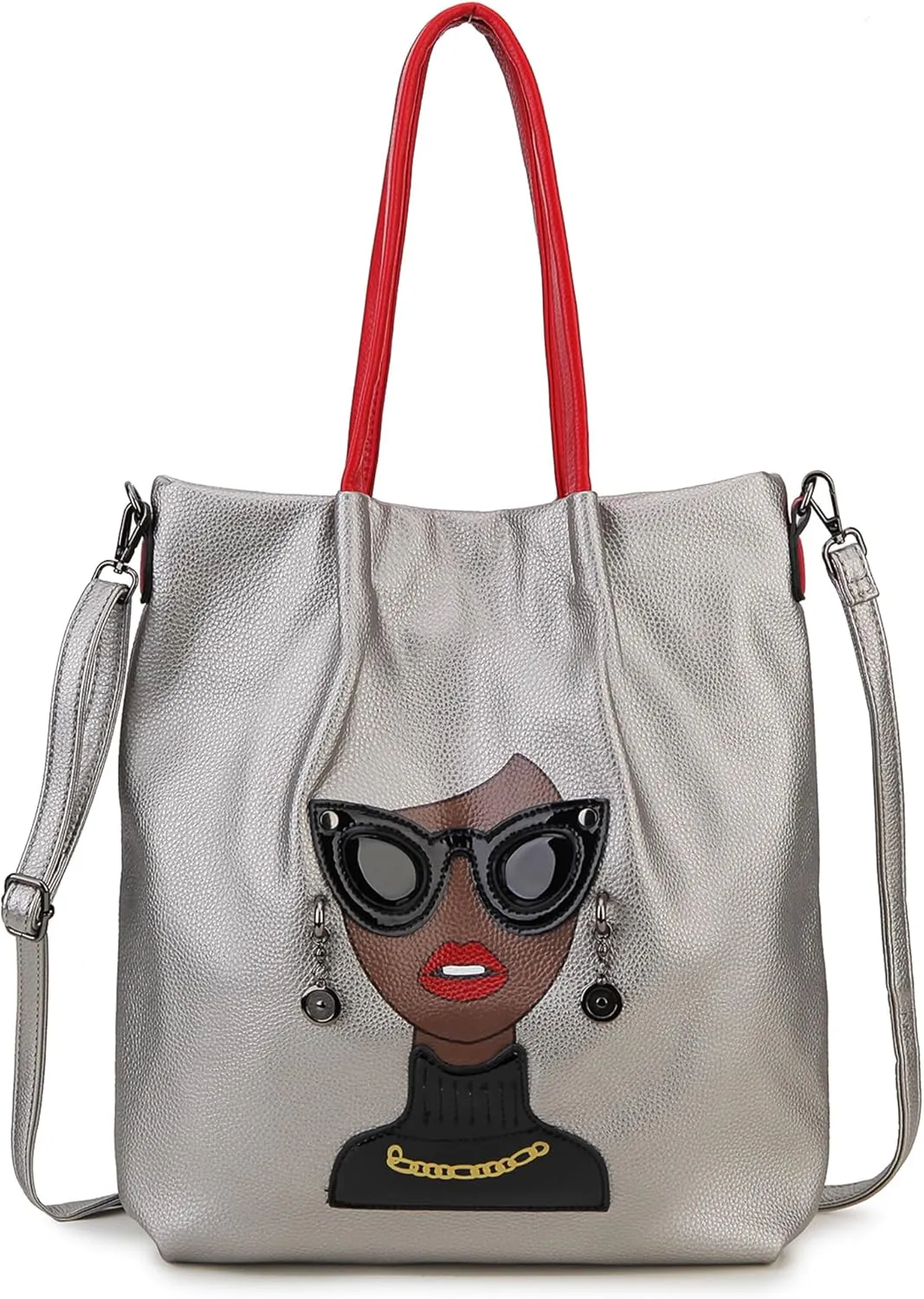 Fashion Purses for Women Novelty Lady Face Top Handle Satchel Handbags Funky Shoulder Bag Tote Bag