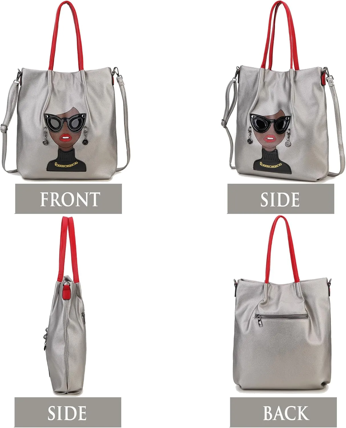 Fashion Purses for Women Novelty Lady Face Top Handle Satchel Handbags Funky Shoulder Bag Tote Bag