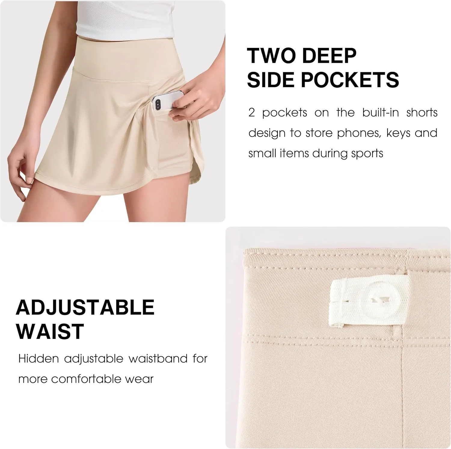 FitsT4 Sports Girl's Golf Skirt Adjustable Waist Active Tennis Skort UPF50 