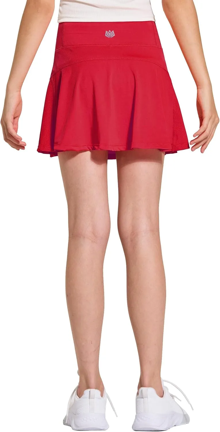 FitsT4 Sports Girl's Golf Skirt Adjustable Waist Active Tennis Skort UPF50 